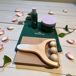 Arbonne Green Skincare Collection with Wooden Massager